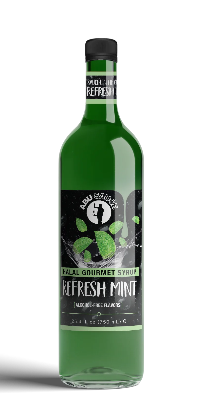 Refresh Mint halal gourmet mocktail syrup bottle